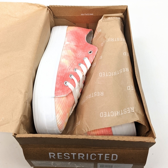 Restricted Velma Corduroy Tie Dye Platform Sneakers White Pink Orange Size 8 - Picture 6 of 9